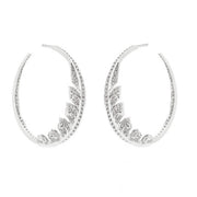 STEPHEN WEBSTER 18K White Gold Magnipheasant Plume Hoop Diamond Earrings